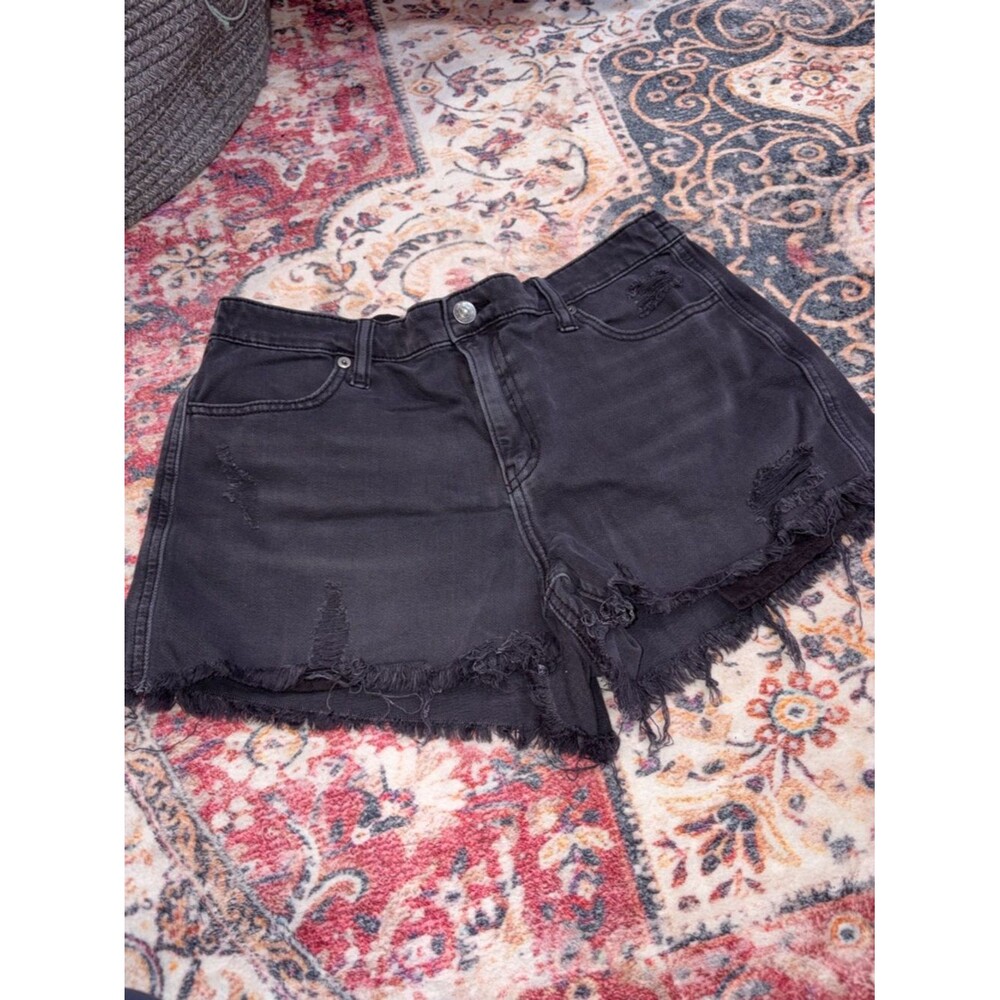 Aerie Black Frayed soft Jean Shorts